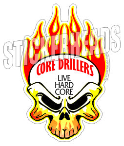 Drillers Live Hard Core  Skull  -  Core Driller Drilling Sticker