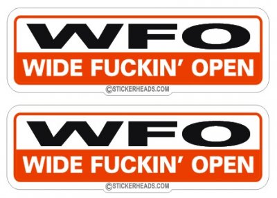 WIde Fucking Open (2 stickers) - Funny Sticker