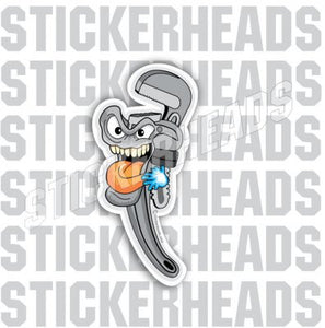 Pipewrench Toon -  Pipefitters  Plumbers Sticker