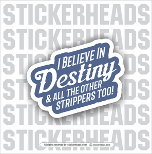 I Believe in Destiny - Strippers - Work Union Misc Funny Sticker