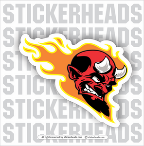 Devil with flames  - Funny Sticker
