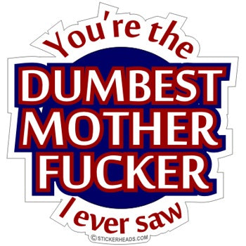 You're The Dumbest Mother Fucker Ever Saw -  Funny Sticker
