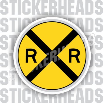 Crossing sign round - Railroad Sticker