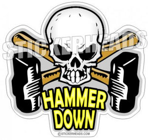 Hammer Down - Skull - Boiler maker  boilermakers  boilermaker  Sticker
