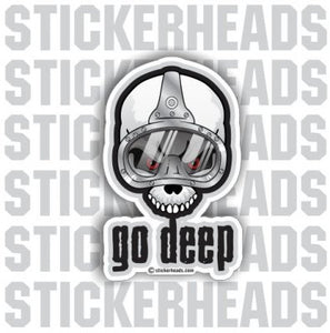 Go Deep Skull And Mask - Commercial Diver Sticker