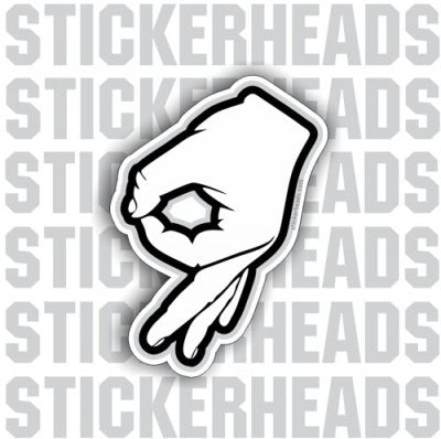 Made ya look OK hand sign circle game - Funny Sticker