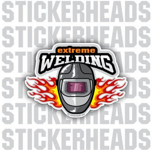 Extreme Welder with flames    - welding weld sticker