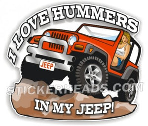I Love Hummers In My -  4x4 Auto Truck Jeep Mud Sticker