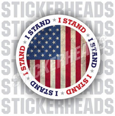I Stand USA Flag AMERICA - Coffee Tumbler Sticker