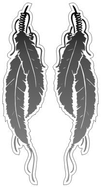 Feathers  ( 2 Stickers Left and Right )    - Native Indian American Sticker