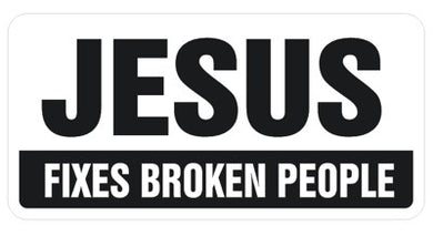 Jesus Fixes Broken People -  Cross Religious Sticker