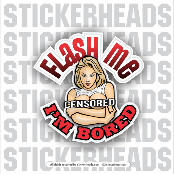 Flash ME I'm BORED - Sexy Chick  - Teamsters Trucker Trucking Sticker