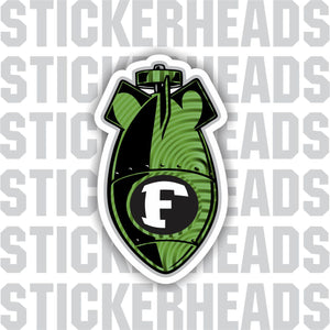 Fat F-BOMB GREEN  - Funny Sticker