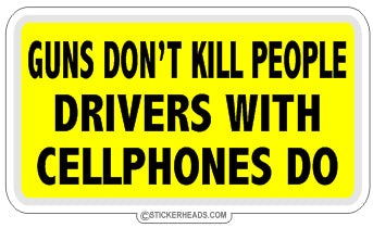 Guns Don't Kill People Cellphones  - Attitude Sticker