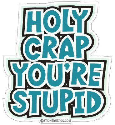 Holy Crap You're Stupid - Funny Sticker