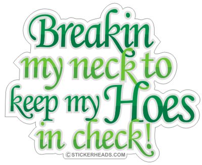 Breakin Neck Hoes In Check- Funny Sticker