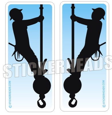 Iron Guy On Ball - OLD School  -  Ironworker Ironworkers Iron Worker Sticker