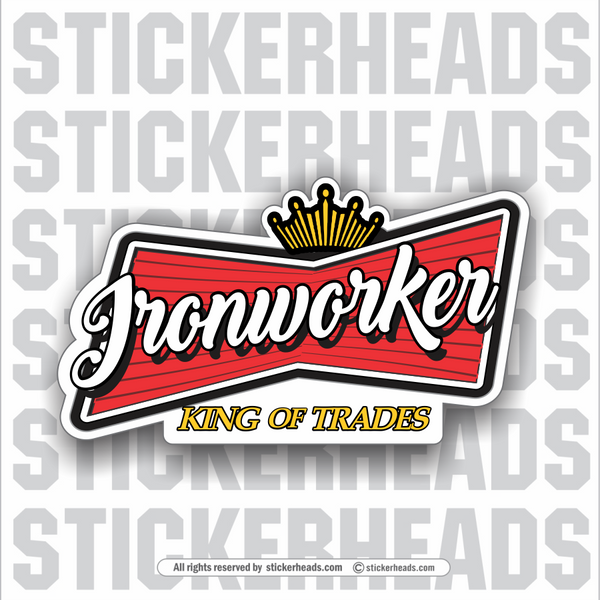 Beer Ironworker Logo - king of trades  -  Sticker