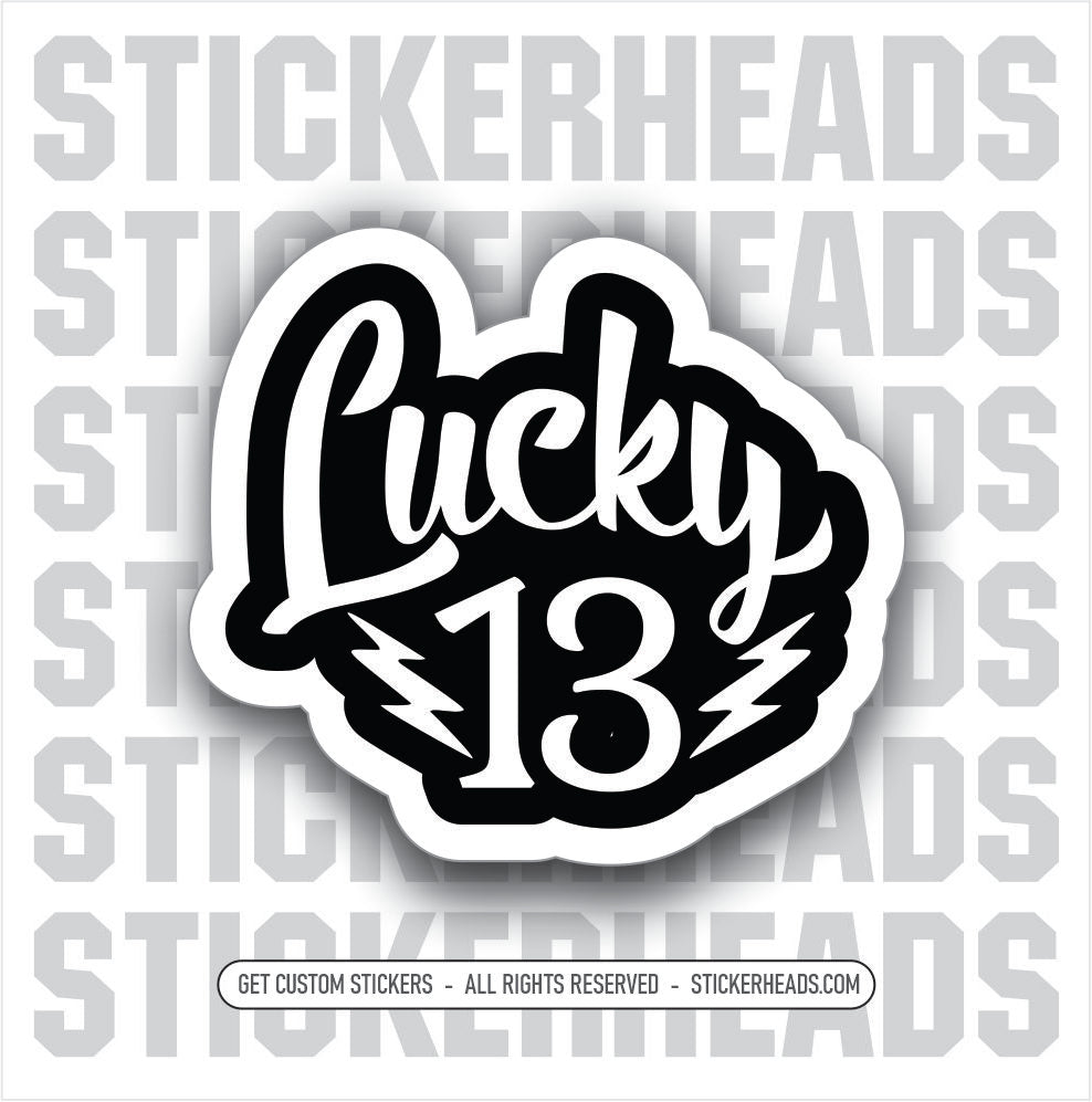 Lucky 13 lightening bolts  - Work Union Misc Funny Sticker