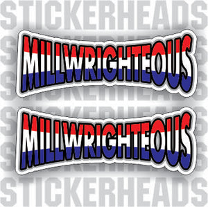 Red White Blue - 2 stickers -  Millwright Millwrights - Sticker