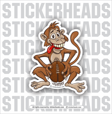 Monkey Fucking A Football - Fuck - Funny Work sticker