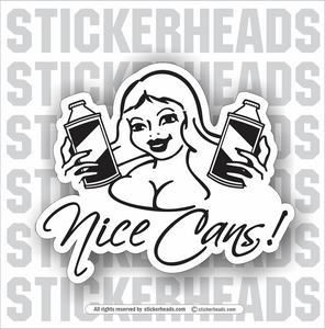 Nice Cans - Sexy Girl Old Style Beer cans  - Funny Sticker
