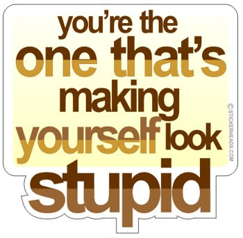 You're The One That's Making Yourself look stupid - Funny Sticker