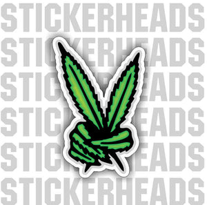 Marijuana Leaf - Peace Sign - Pot High Life  - Funny Sticker