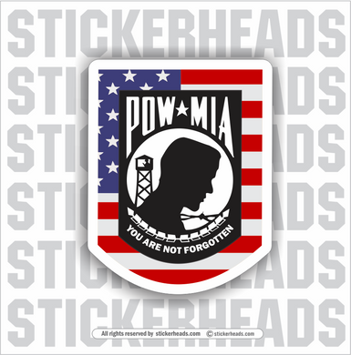 POW with USA Flag - MIA  - Military Sticker