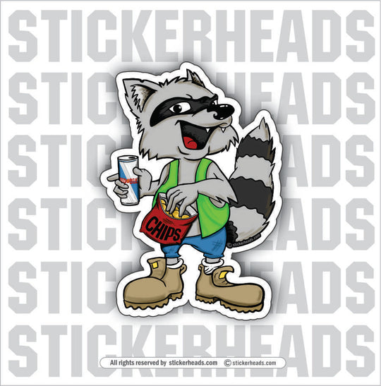 Eating Trash Panda Racoon - Work Job Funny Sticker