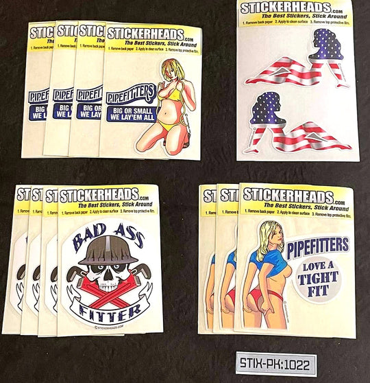 ⭕#STIX-PK 1022 --- 12 -3" Sticker Pack   | |  Over Run Sticker Deal  | | PIPEFITTER
