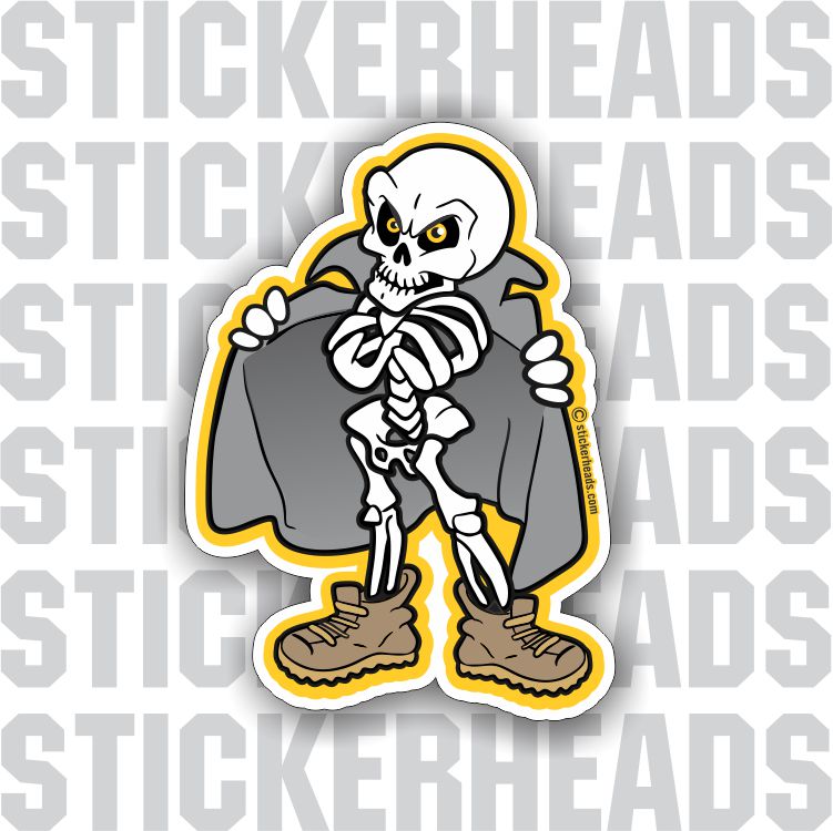 Flash Flashing Skeleton Skelly - Funny Sticker – Stickerheads Stickers