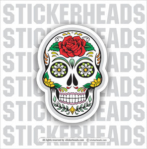 Sugar Skull- floral -Funny Sticker