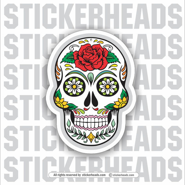 Sugar Skull- floral -Funny Sticker
