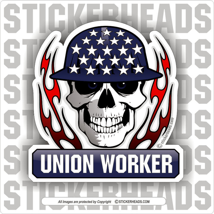 Skull Flag Flames - Or Add Custom Text Message - Make Your Own Sticker