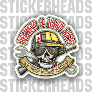 Helmets 2 Hard Hats Skull - My Oath Never Expires  - Misc Union Sticker