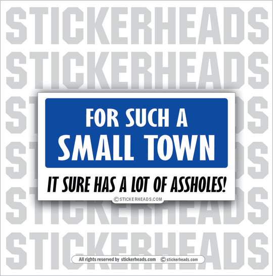 Small Town Lot Of Assholes  - Attitude Sticker