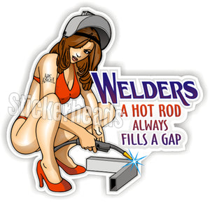 Welder Chick  - welding weld sticker